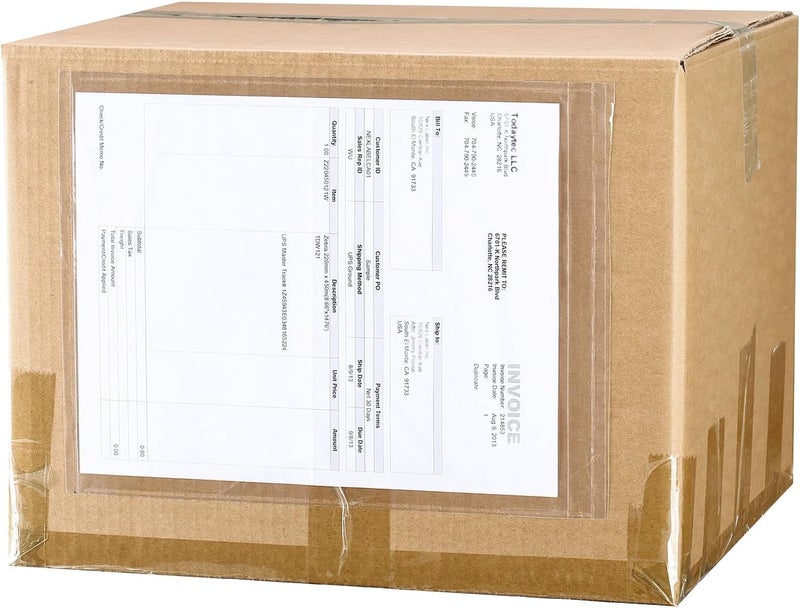 BEUYI 2.5 Mil Premium Clear 9.5'' x 12'' Packing List Envelopes, Adhesive Shipping Label/Documents Pouches/Sleeves for Full Page Letter-size (8.5''x11'') Papers (250 Pack) - Image 4